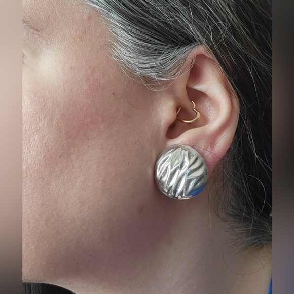 Vintage Sterling Silver Clip On Earrings Made In Mexico - Picture 2 of 8